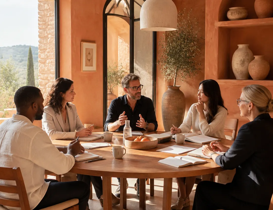 Team in a round-table World Café conversation